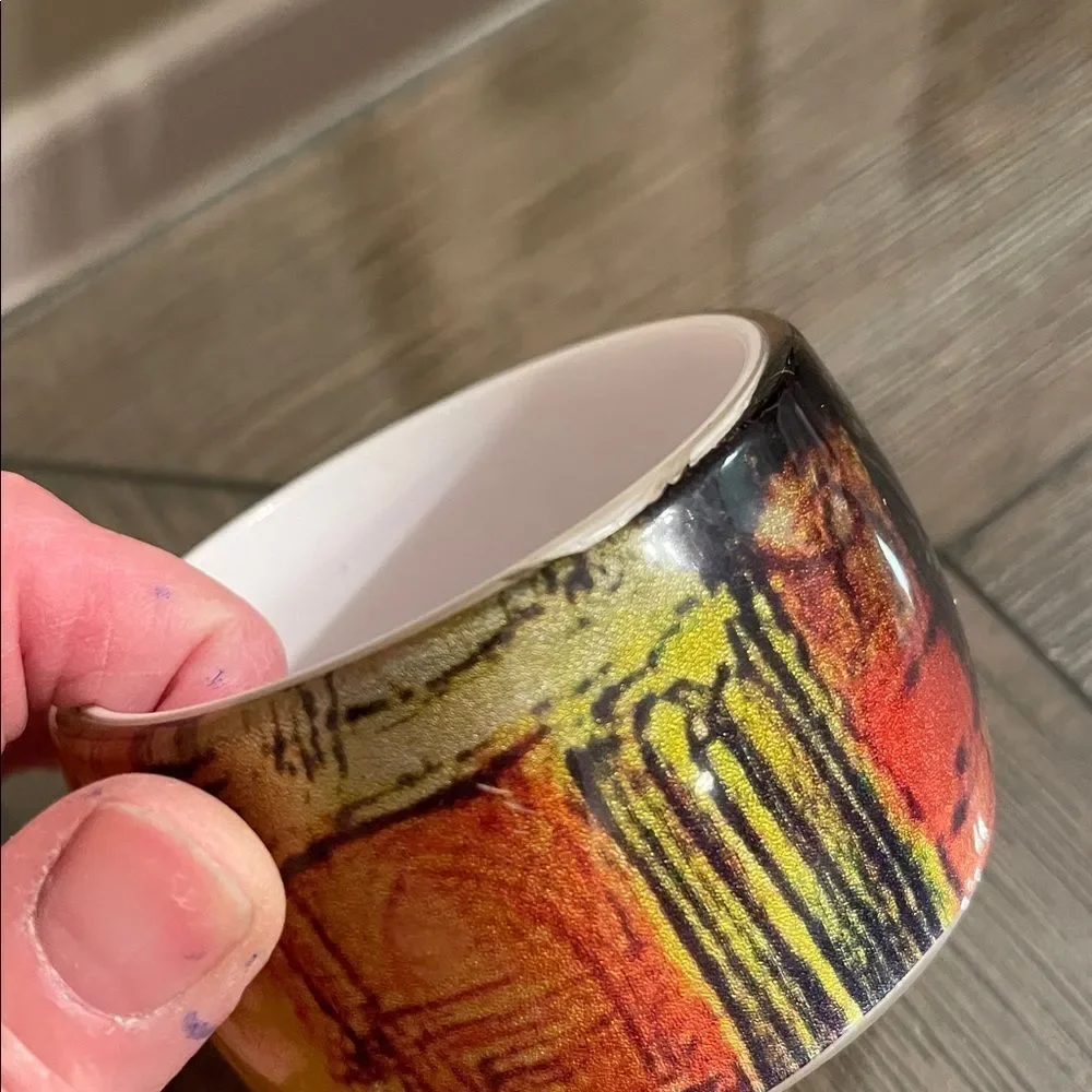 Vintage Colorful Abstract Resin or Acrylic Bangle Bracelet 8 3/8” approx